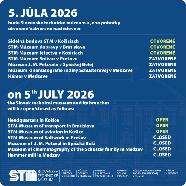 OTVÁRACIE HODINY 5. JÚLA 2026