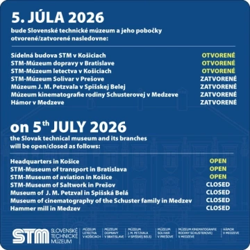 OTVÁRACIE HODINY 5. JÚLA 2026