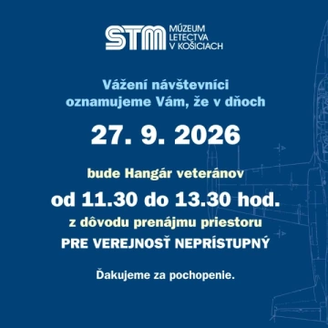 Oznam o nedostupnosti Hangáru veteránov