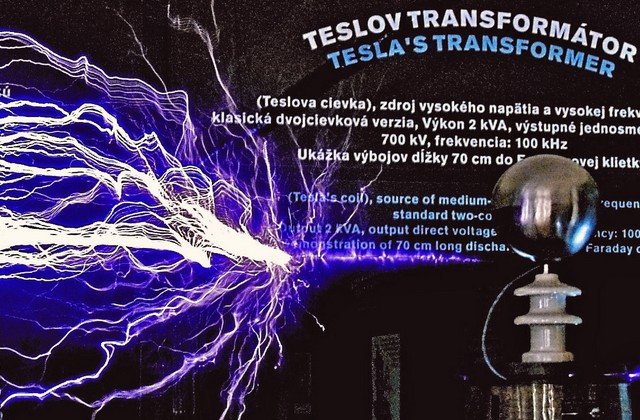 teslov transformátor v sieni elektrických výbojov