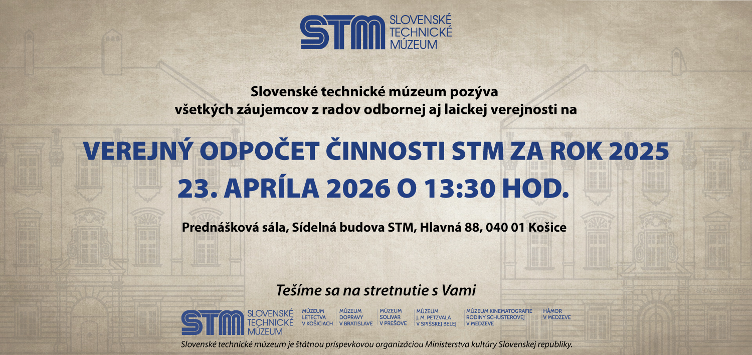 pozvanka na verejny odpocet Slovenskeho technickeho muzea 