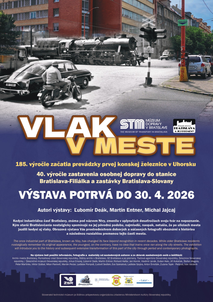 plagat k vystave vlak v meste v muzeu dopravy v bratislave